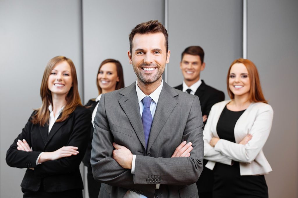 Group of business people smiling