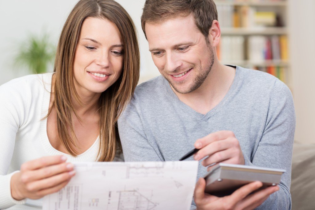 Couple reading a document