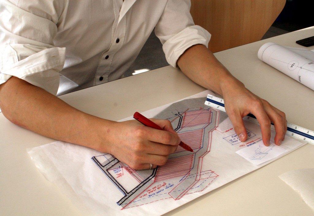 engineer drafting something