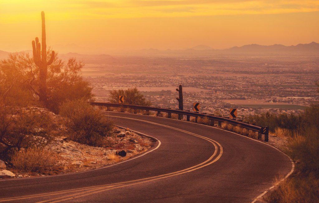 road in Phoenix at dawn