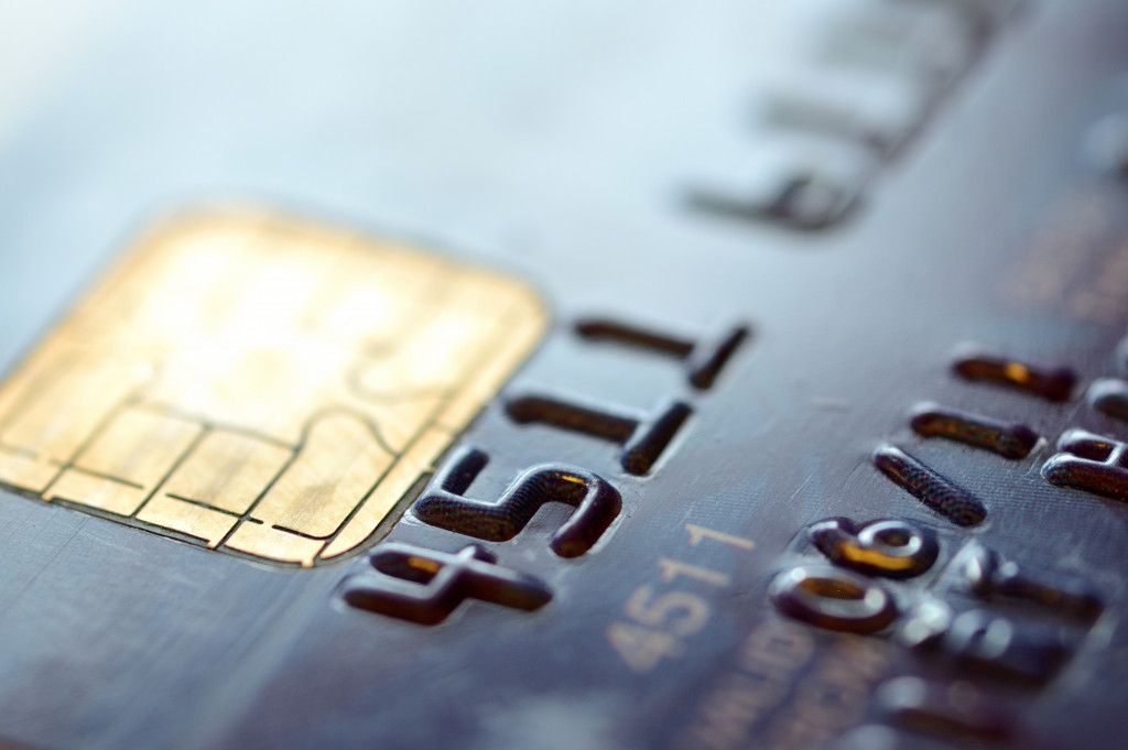 credit card macro closeup