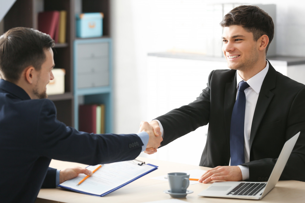 man interviewing an applicant for a job